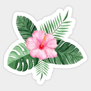 Pink Hibiscus Sticker